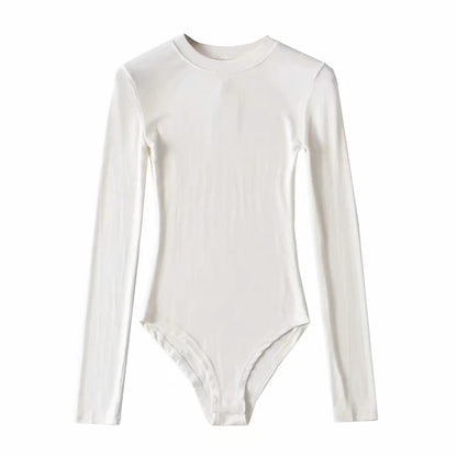 Sexy Tight Round Neck Long Sleeves Romper Shirts