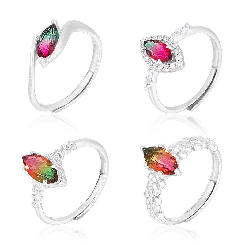 Fashion Colorful Sterling Silver Rings for Women