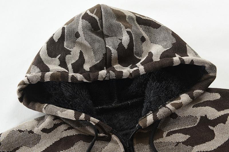 Fashion Camouflage Knitting Cardigan Overcoats for Men