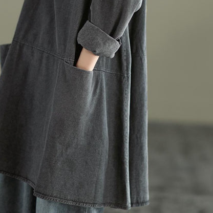 Vintage Plus Sizes Long Sleeves Women Denim Tops