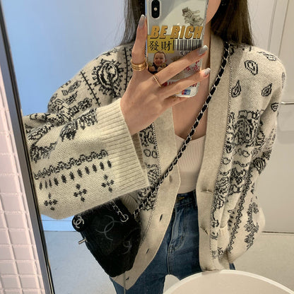 Vintage Women Knitted Cardigan Overcoats