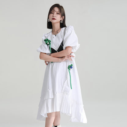 Lovely Women Irregular White Midi Dresses