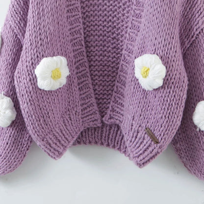 Lovely Handmade 3D Design High Waist Short Sweaters