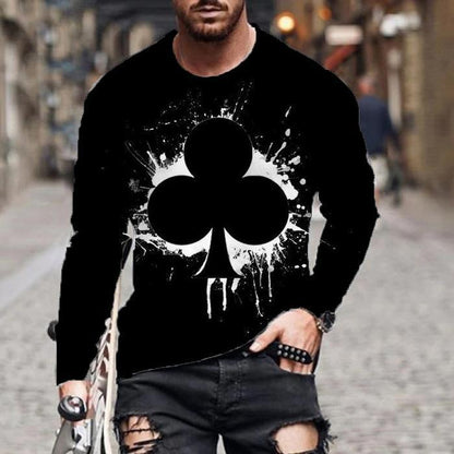 Casual Men Poke Design Long Sleeves T Shirts