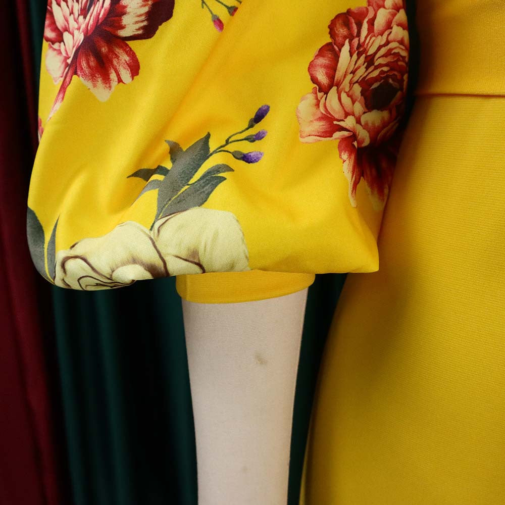 Classy Floral Print Plus Sizes Dresses for Women