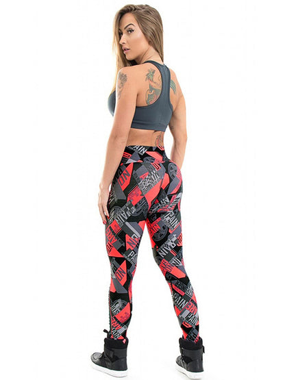Sexy Letter Design See Through Yoga Leggings