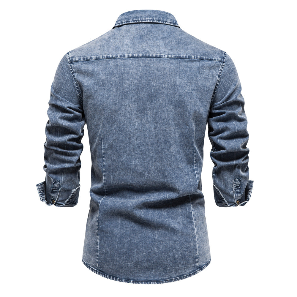 Fashion Denim Long Sleeves Shirts for Men