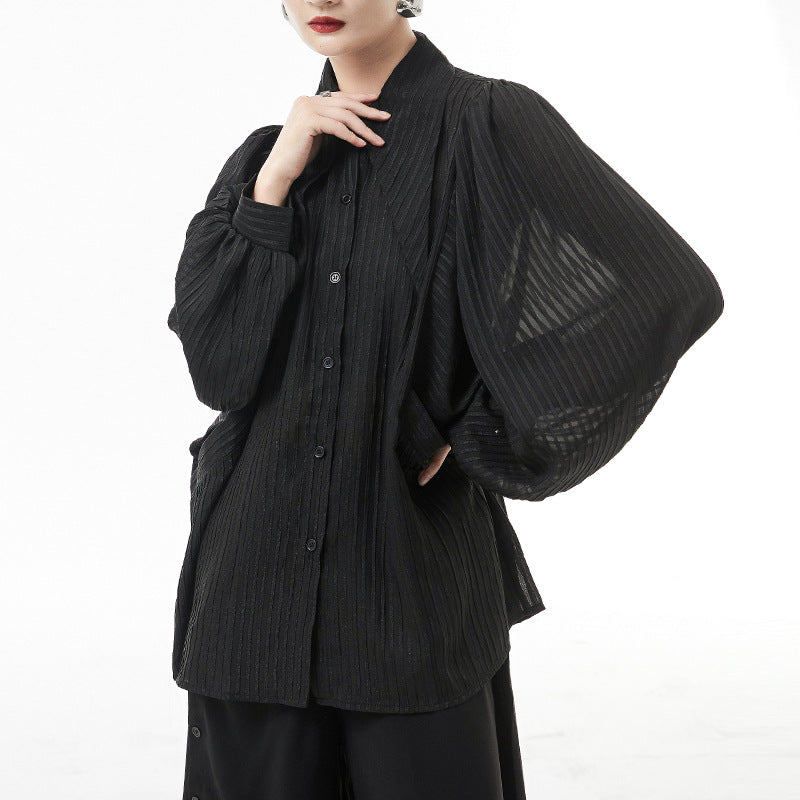 Designed See Through Long Sleeves Shirts for Women