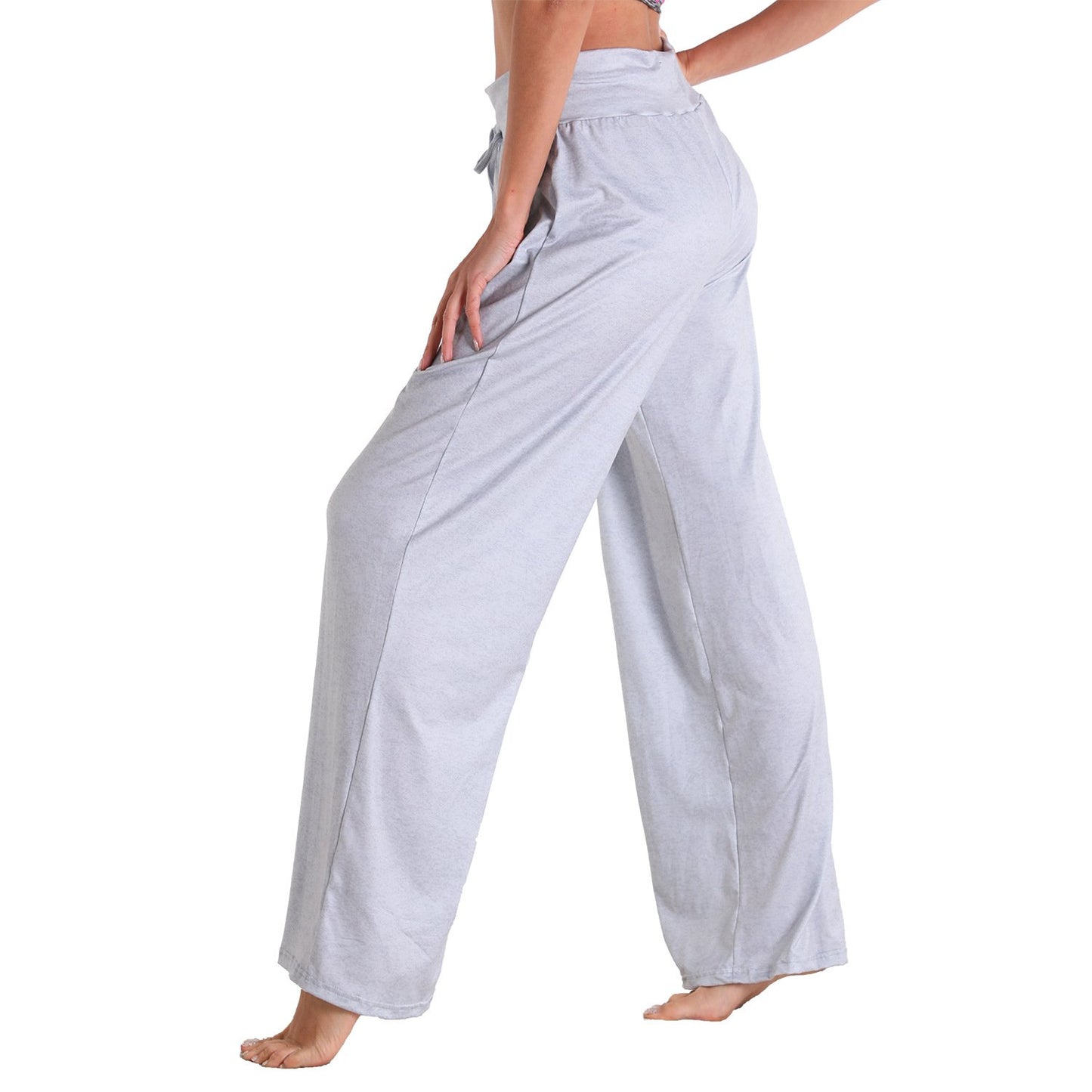 Casual Bandage Solid Loose Homewear Pajamas Pants