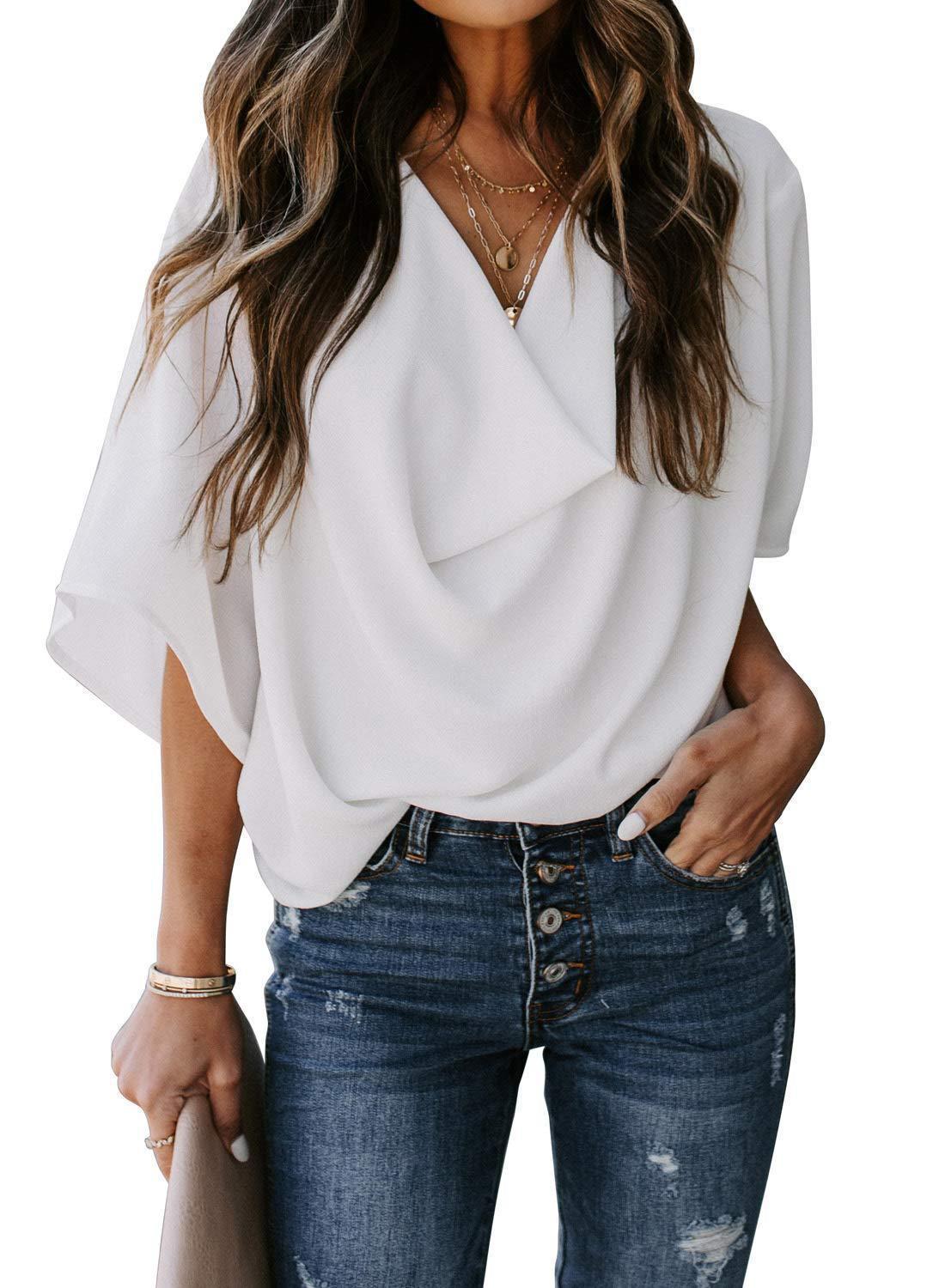 Summer Women Chiffon Leisure Blouses Shirts