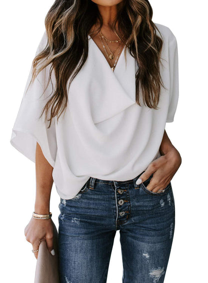 Summer Women Chiffon Leisure Blouses Shirts