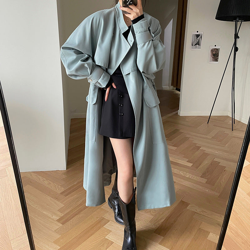 Casual Fashion Women Long Overcoats with Belt