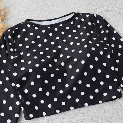 Black Dot Long Sleeves Surf Wear for Women