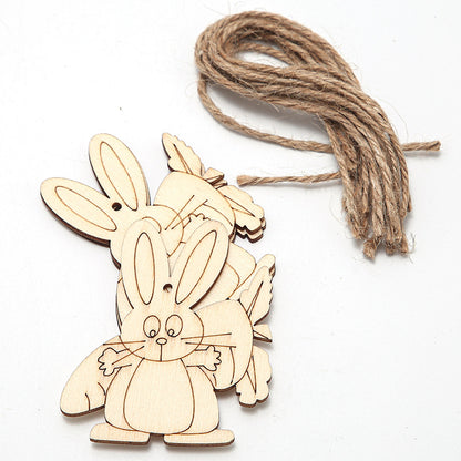 Happy Easter Day Wooden DIY Pendant for Decoration