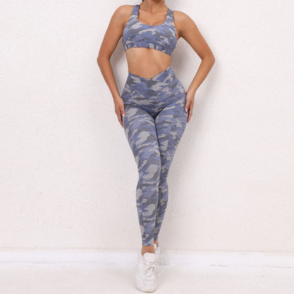 Sexy Crossed Backless Two Pieces Sport Suits