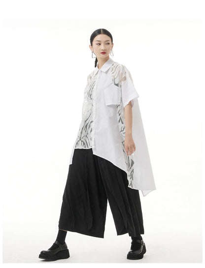 Designed Summer Lace Women Short Sleeves Shirts