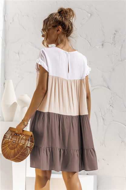 Summer Leisure Ruffled Daily Short Dresses-STYLEGOING