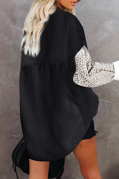 Casual Leopard Design Women Long Sleeves Shirts