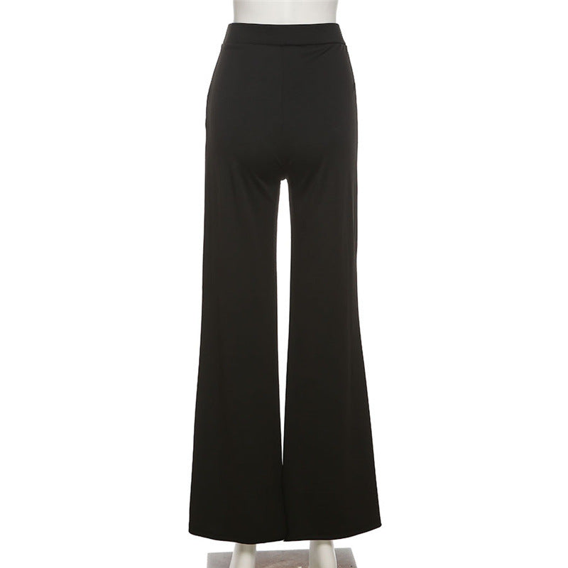 Sexy High Waist Slim Split Front Casual Pants