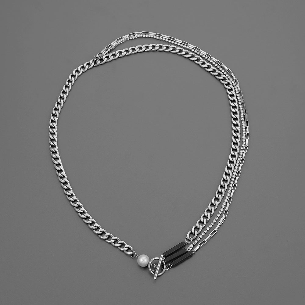 Fashion Hip Top Style Pearl Necklace for Men