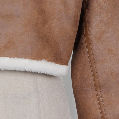 Luxury Motorcycle Sheep Fleece Jacket Coat for Winter