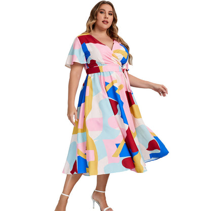 Summer Short Sleeves Plus Sizes Dresses