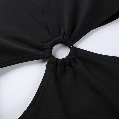 Sexy Long Sleeves Waist Baring Party Dresses