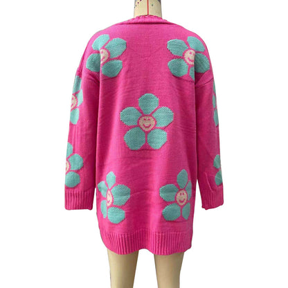 Casual Sweetheart Flower Knitting Cardigan Sweaters