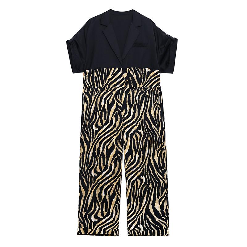 Casual Zebra Print Summer Jumpsuits-STYLEGOING