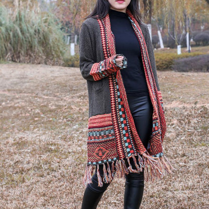 Vintage Tassel Kitting Fashion Cardigans for Women-STYLEGOING