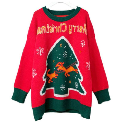 Christmas Casual Round Neck His-and-hers Knitting Sweaters