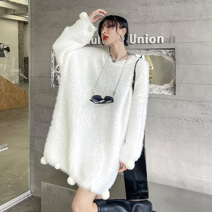 Lovely Velvet Mink Cozy Short Dresses for Women