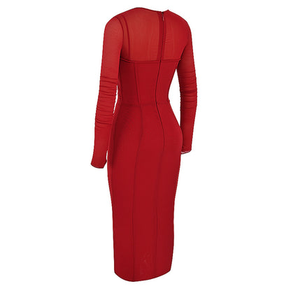 Sexy Designed High Waist Tight Red Party Dresses