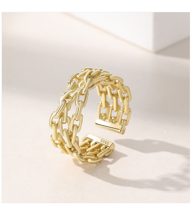 Fashion Bind Chains Silver Rings for Women