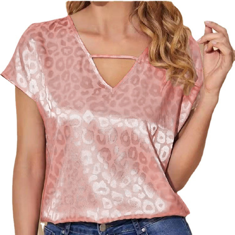Women Short Sleeves V Neck Blouses