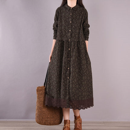 1980s Vintage Casual Linen Long Dresses