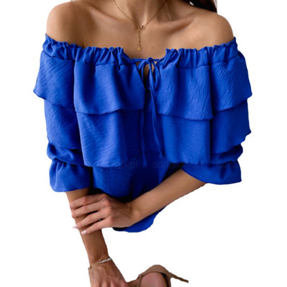 Sexy Off The Shoulder Chiffon Women Blouses Tops