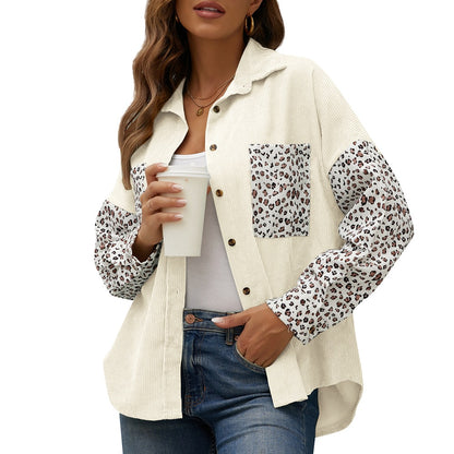 Casual Leopard Design Women Long Sleeves Shirts