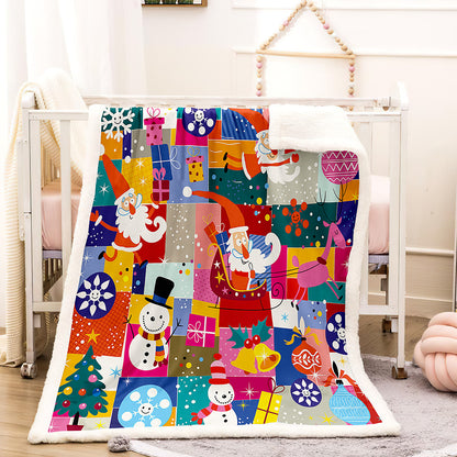 3D Christmas Desgin Sherpa Fleece Warm Blankets