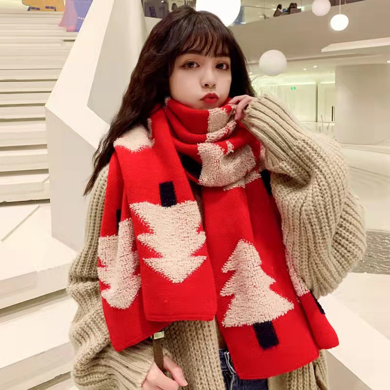 Christmas Lovely Elk Design Knitted Scarves