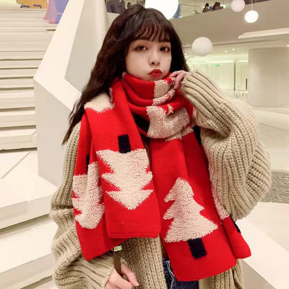 Christmas Lovely Elk Design Knitted Scarves