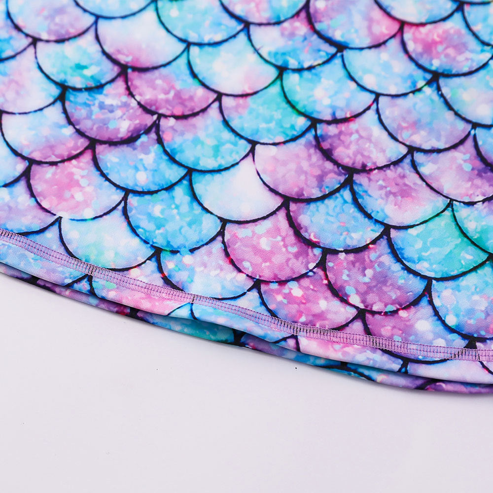 3D Fish Scale Design Two Pieces Swimsuits for Girls