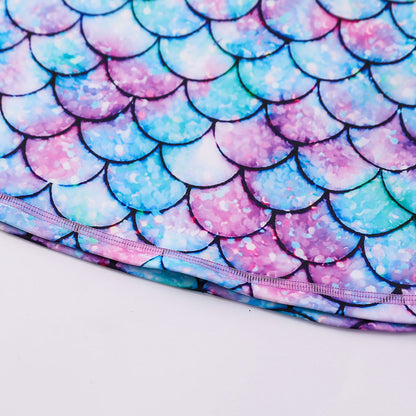 3D Fish Scale Design Two Pieces Swimsuits for Girls