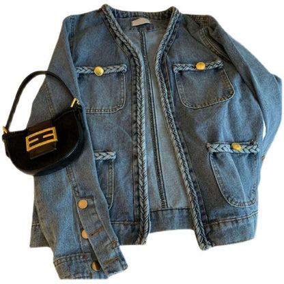 Fashion Long Sleeves Denim Fall Cardigans