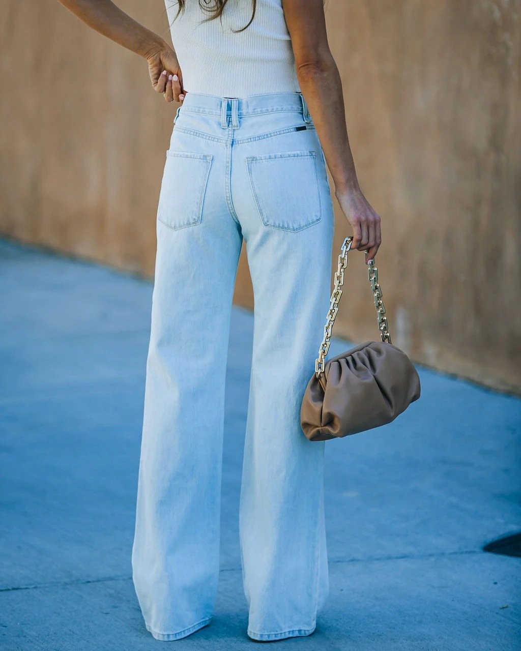 Women High Waist Broken Leisure Demin Pants-STYLEGOING