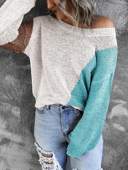 Women Knitting Irregular One Shoulder Sweaters-STYLEGOING
