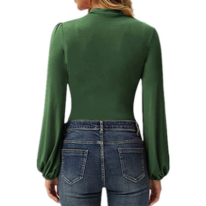 Spring High Neck Women Tight Long Sleeves T Shirts