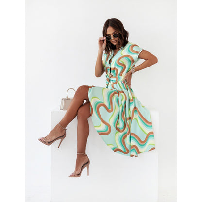 Sexy V Neck Short Sleeves Dresses