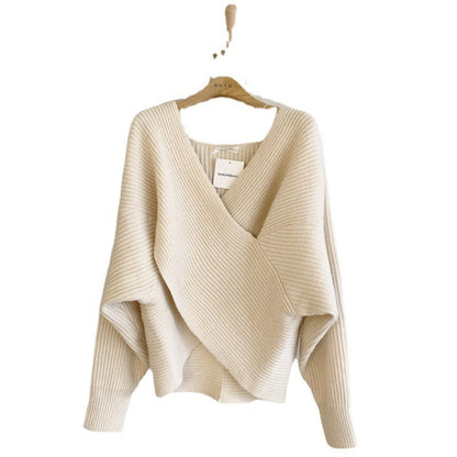 Designed Knitting Crossed Women Knitted Sweaters