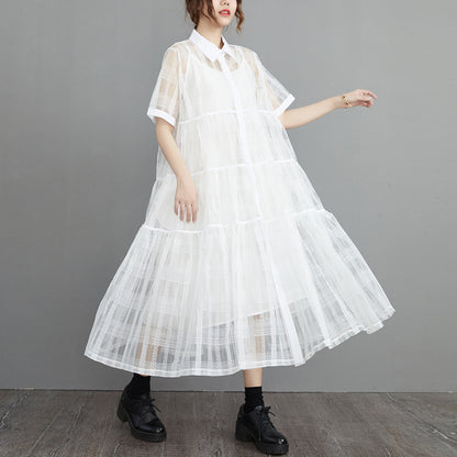 Summer Fairy Organza Plus Sizes 2pcs Shirts Dresses